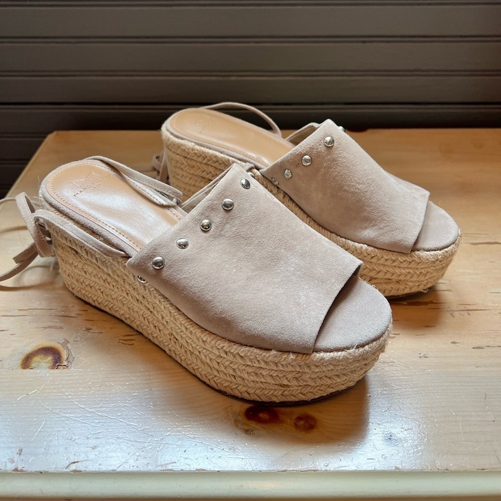 Marc Fisher Beige Wedge Sandals women size 8